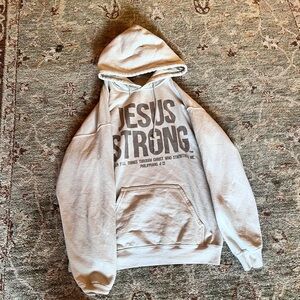 CHRISTIAN STRONG Hoodie - Cream - Large